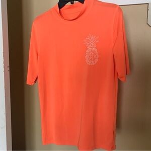 Cat&Jack Tee Stretchy Orange Pineapple Logo very Cute SzL (14-16) Short Sleeves